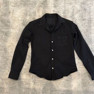 Frank & Eileen Barry denim raw hem button down